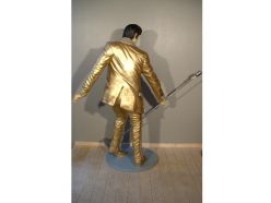 Statue Elvis Gold Avec Son Micro
