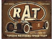 Plaque en métal Rat Rod Rouillé 