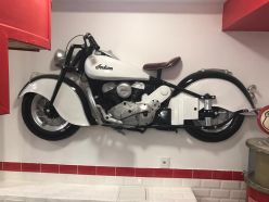 Décor mural côté de moto Indian blanc