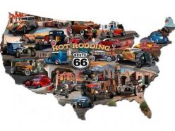 Plaque / Carte USA Hot Rod