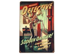 Grand plaque XL DÉTECTIVE PIN-UP