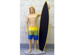 Statue Surfeur avec sa planche 