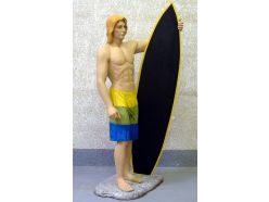Statue Surfeur avec sa planche 