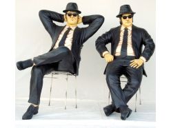 Statue Blues Brothers assis en Résine 