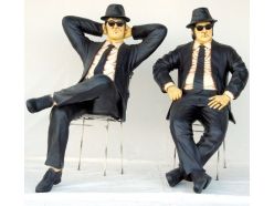 Blues Brothers assis en Résine