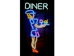Enseigne Néon Diner Serveuse USA
