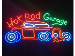 Enseigne Néon Hot Rod Garage 