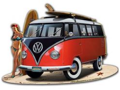 Plaque en métal Combi VW Surfeuse