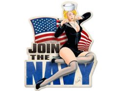Plaque en métal Pin Up Join The Navy 