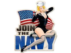 Plaque en métal Pin Up Join The Navy