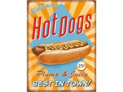 Plaque en métal Hot Dogs