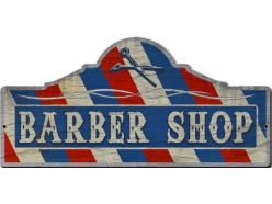 Plaque en métal Barber Shop