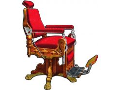 Plaque en métal fauteuil de barbier rouge