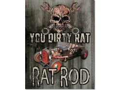 Plaque en métal Rat Rod