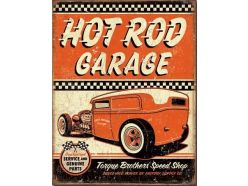 Plaque en métal Hot Rod Orange