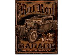 Plaque en métal Rat Rod