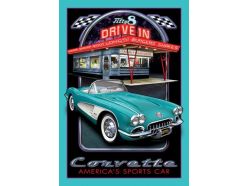 Plaque en métal Corvette Drive In 