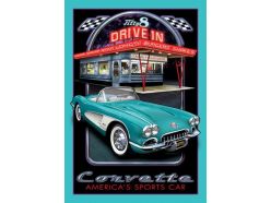 Plaque en métal Corvette Drive In