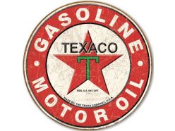 Grande Plaque Métal XL Texaco Vieilli