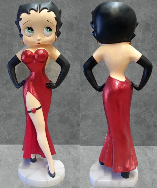 Statue Betty Boop En Résine - 95 Cm - Groom Orange - Décorative