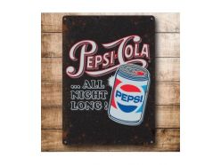 Grande Plaque XL Pepsi Cola All Noir